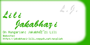lili jakabhazi business card